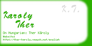 karoly ther business card